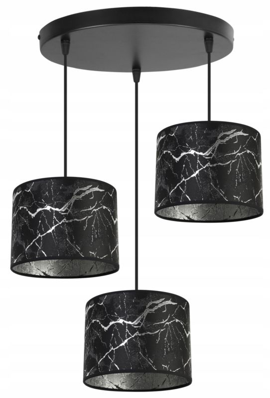 Lampa sufitowa wisząca okrągła Light Home LH Werona 3x E27 60W czarny/srebrny 1szt.