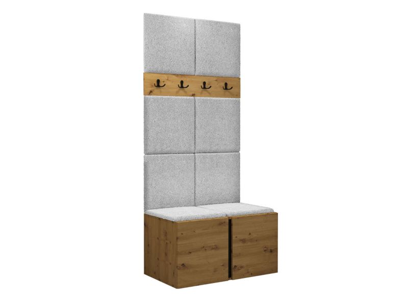 Garderoba MIRJAN 24 Orion IV dąb artisan/czarny + szara bukla 1 kpl.