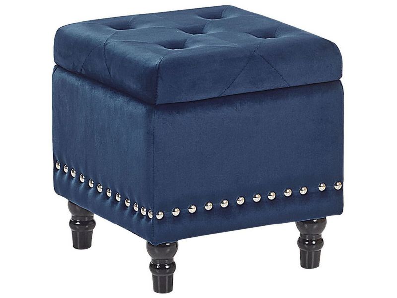 Puf Loretto Ciemnoniebieski Welur 1 szt.