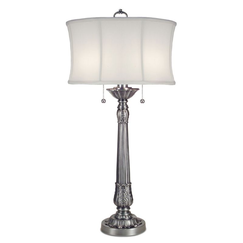 Lampa stołowa Stiffel Presidential pewter-biała 2 x E27 x 60W IP20 wym: 94 x 46 x 46 cm metal - 1 szt.