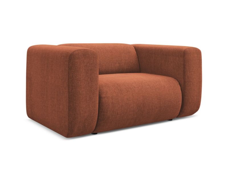 Fotel LaMiaSofa Bari z tkaniny szenilowej 137x89 cm terakota 1 szt.