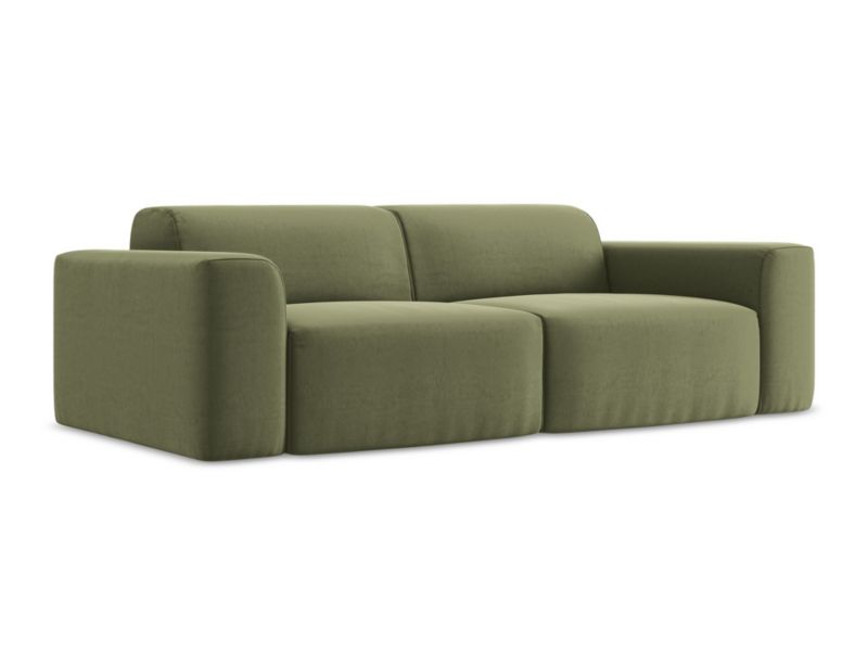 Modułowa sofa 2-osobowa LaMiaSofa BOVA z tkaniny welwetowej 208x104 cm oliwkowy 1 szt.