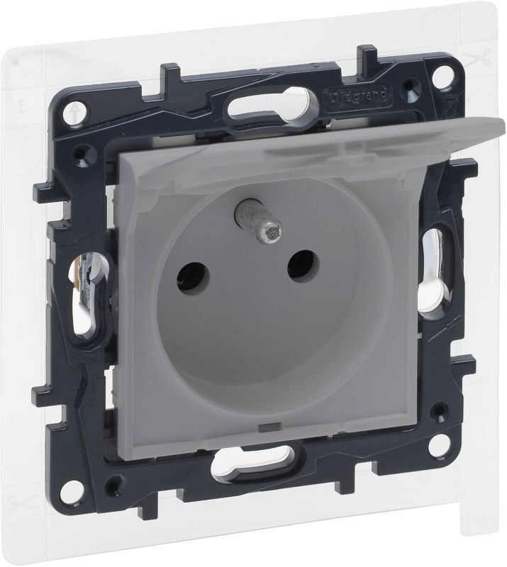 Gniazdo pojedyncze Legrand Niloe Step IP44 z uziemieniem aluminium