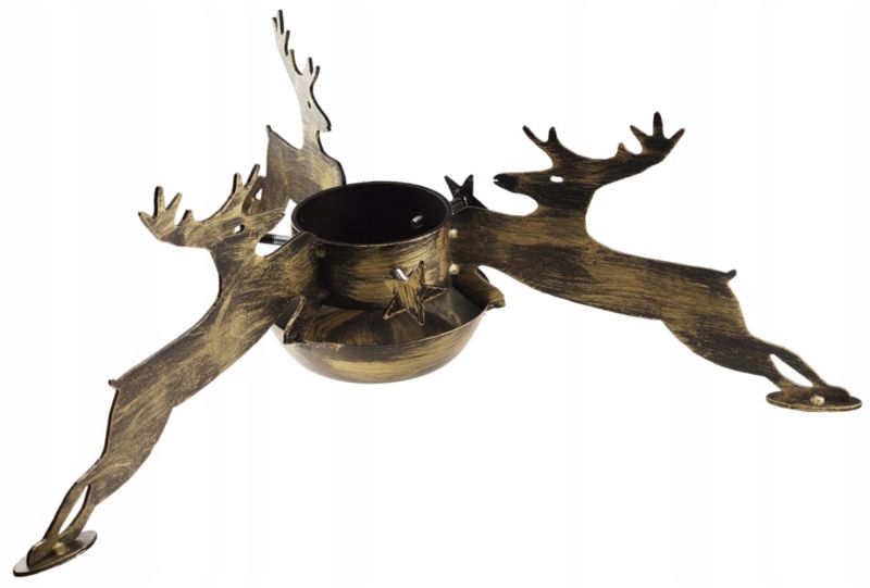 Stojak FEINZ Pod Choinkę Renifer Duży Fi 105 Mm Polski Czarno Złoty Kuty 1 szt.