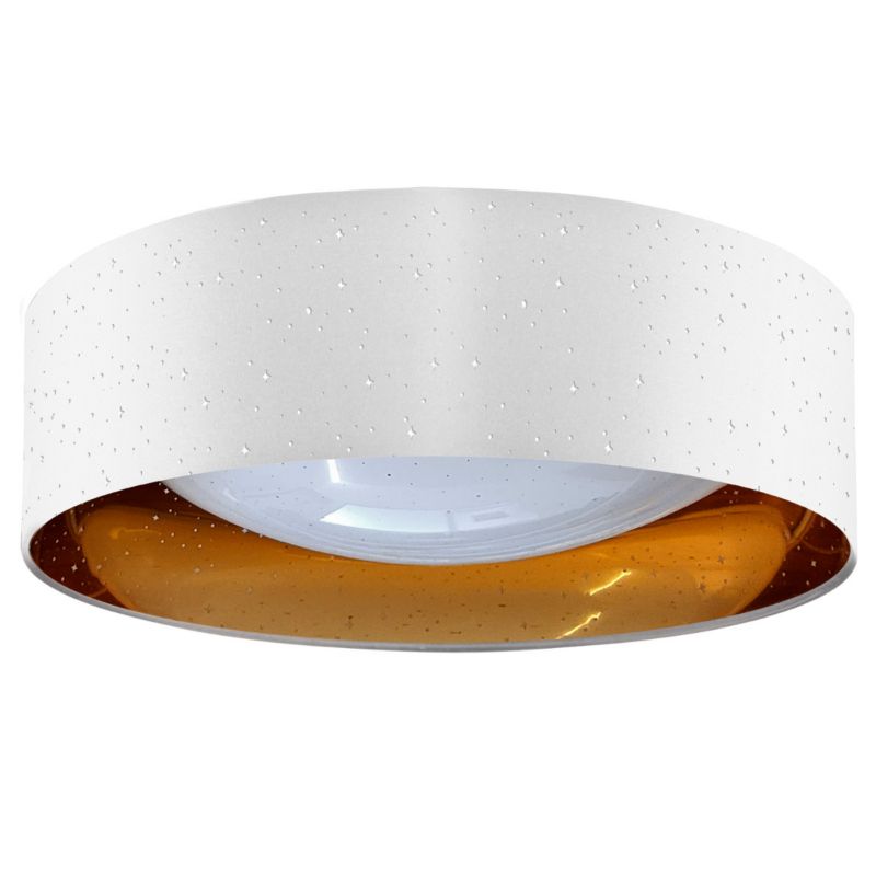 Lampa sufitowa Polux Tuluza biało-złota wym: 12 x 40 x 40 cm wbudowany LED 24W 1 szt.