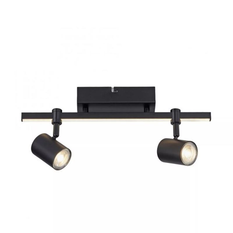 Lampa sufitowa Paul Neuhaus Barik czarna Listwa z lampami 3 x GU10 + LED zintegrowany x 4.5W wym: 18 x 40 x 10,5 cm - 1 szt.