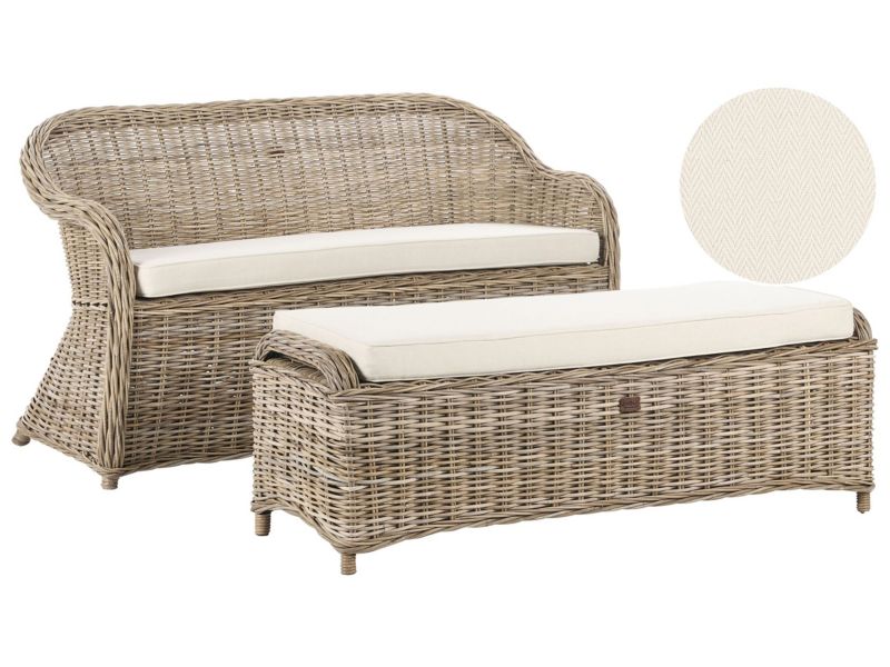 Sofa dwuosobowa Susua Rattan Naturalny 1 kpl