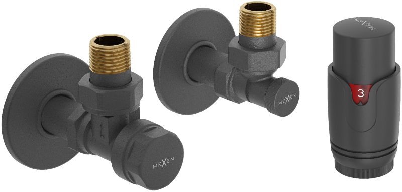 Zestaw termostatyczny kątowy Mexen G00 antracyt W901-900-904-66 1 szt.
