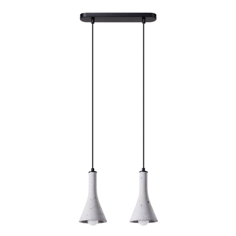 Lampa wisząca Sollux Lighting Rea 5583 szara szerokość 33 cm 2xE14 x 1 szt.