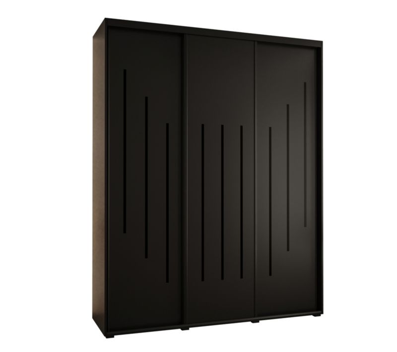 Szafa przesuwna Abiks DAVOS 8 wysoka szer.200cm gł.45cm czarny/czarny/czarny 1szt.