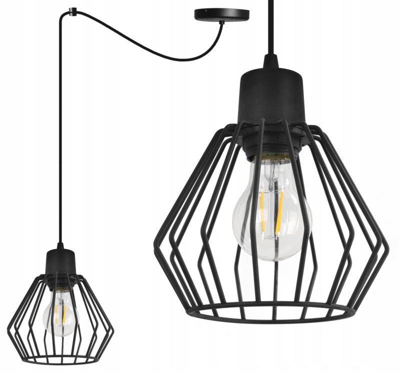 Lampa sufitowa wisząca Light Home LH Spider Nuvola 1x E27 60W czarny 1szt.