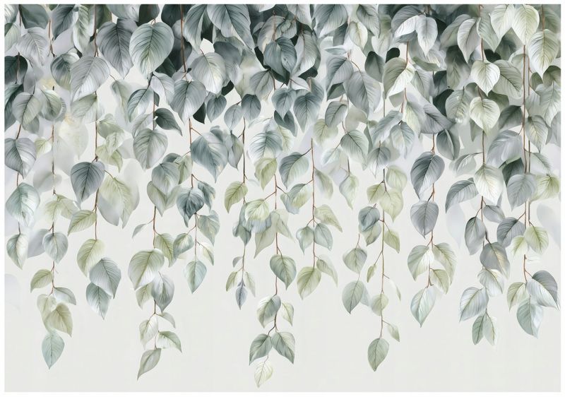Fototapeta WALLARENA Do Sypialni Salonu Na Flizelinie Liście Beton Wiszące Zielony 300x210 cm 16187VX6 1 szt.