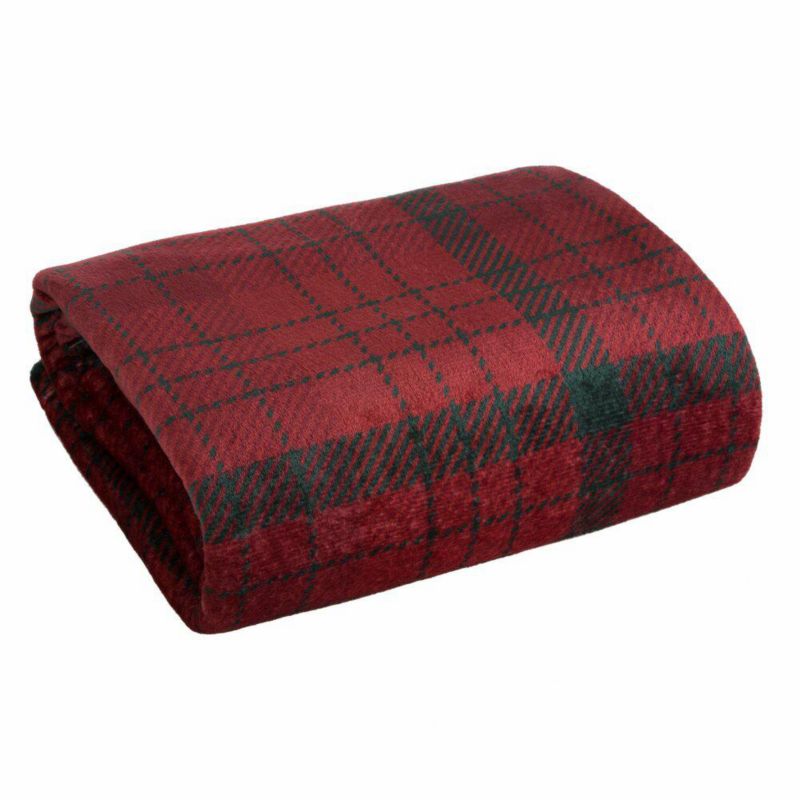 Koc Świąteczny Krata1 Eurofirany Czerwony Poliester 150X200 cm 1 szt.