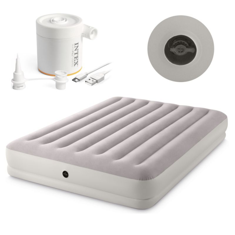 Dwuosobowy materac welurowy Intex 64179 152x203x30 cm z pompką elektryczną 1 szt.