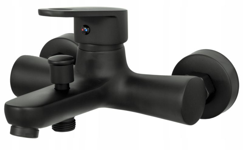 Bateria Wannowa Granitan Cobi Czarna Długa Wylewka 1szt.