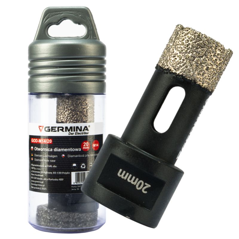 Otwornica diamentowa 20 mm na szlifierkę kątową M14 1 szt