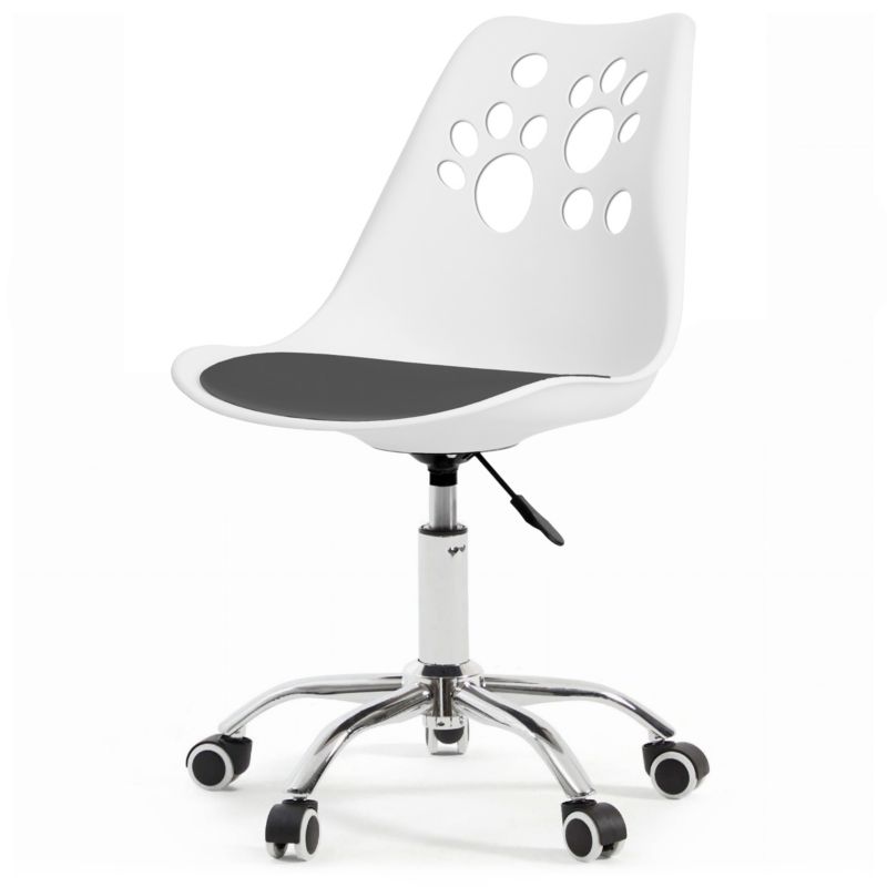 Fotel obrotowy Bauerkraft biurowy dla dzieci biało-szary 1 szt.