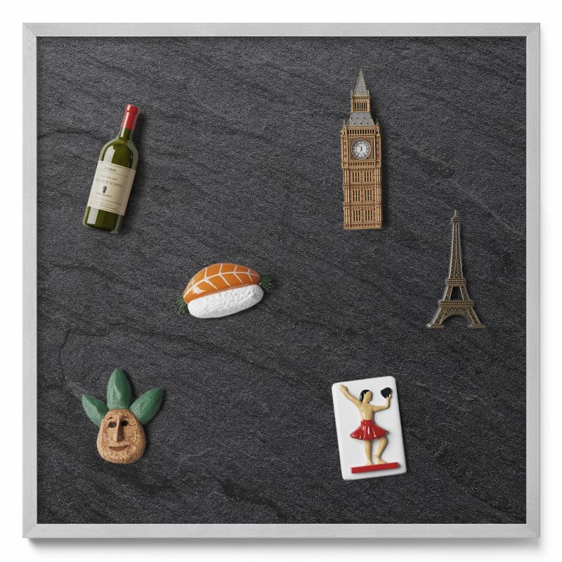 Tablica magnetyczna na ścianę Tulup 50x50 cm Tekstura kamiennej ściany w srebrnej ramie 1 szt.