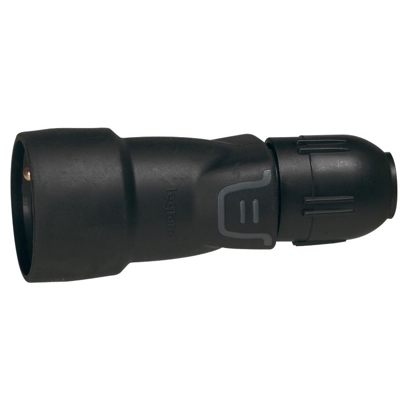 Gniazdo Legrand czarna guma z dławikiem 2P+Z