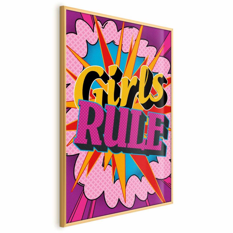 Plakat Artgeist Girls Rule 21x30 cm z ramą złotą 1 szt