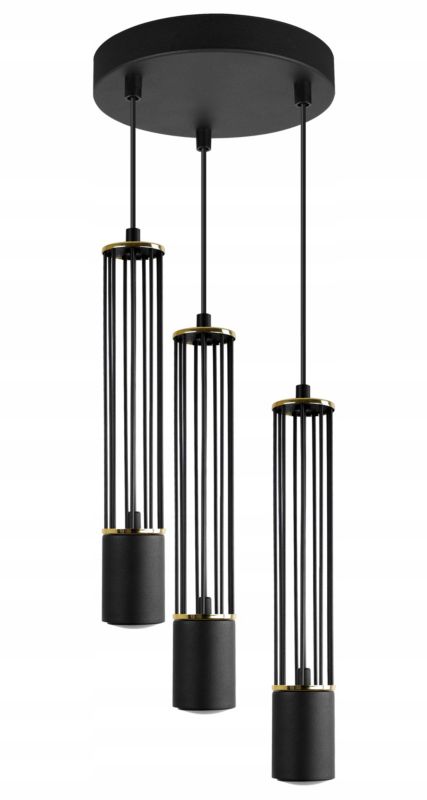 Lampa sufitowa wisząca Light Home LH Aria 3x GU10 okragły 19,5cm czarny/złoty 1szt.