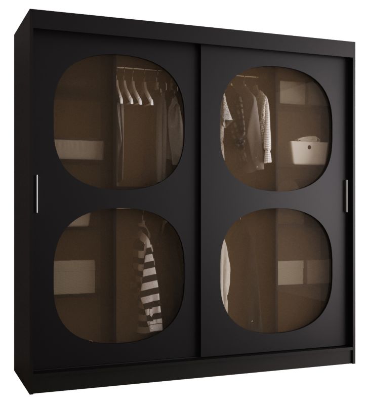 Szafa przesuwna z lustrem Garderoba Abiks BAHRAJN 2 200 czarny 1 szt.