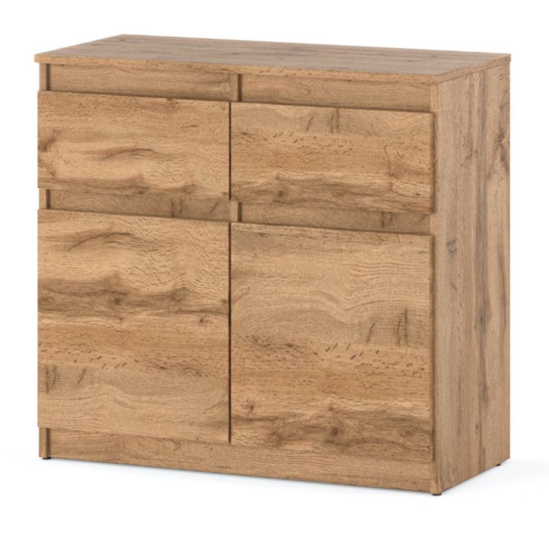 Komoda Hurtownia-Mebli Szuflady 2 Oleksa 2D2SZ 80cm Dąb Wotan Dąb Wotan 80x35x75 cm 1szt.