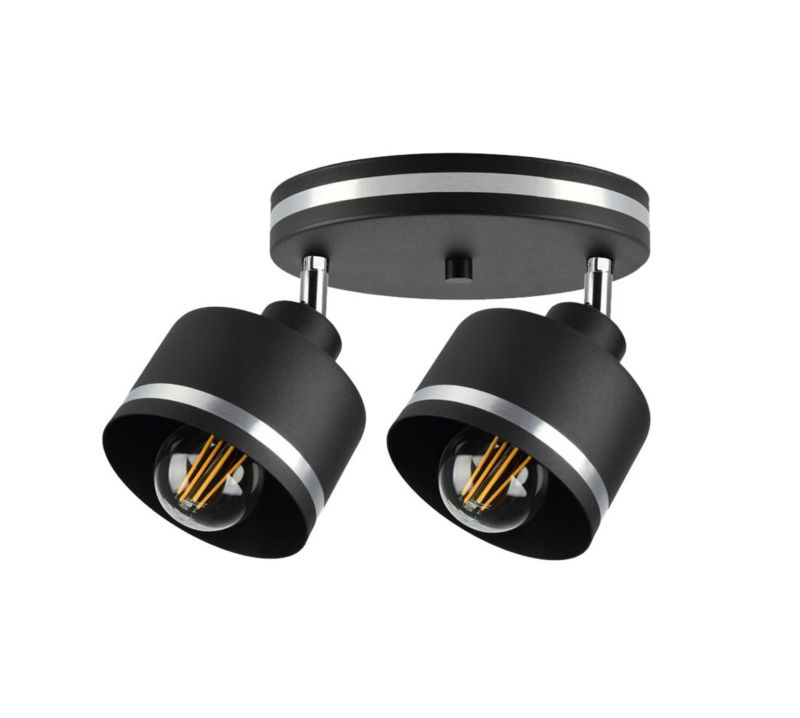 Lampa sufitowa wisząca Candellux Wama czarno-srebrna wym: 27 x 35 x 35 cm 2xE27 x 40W 1 szt.