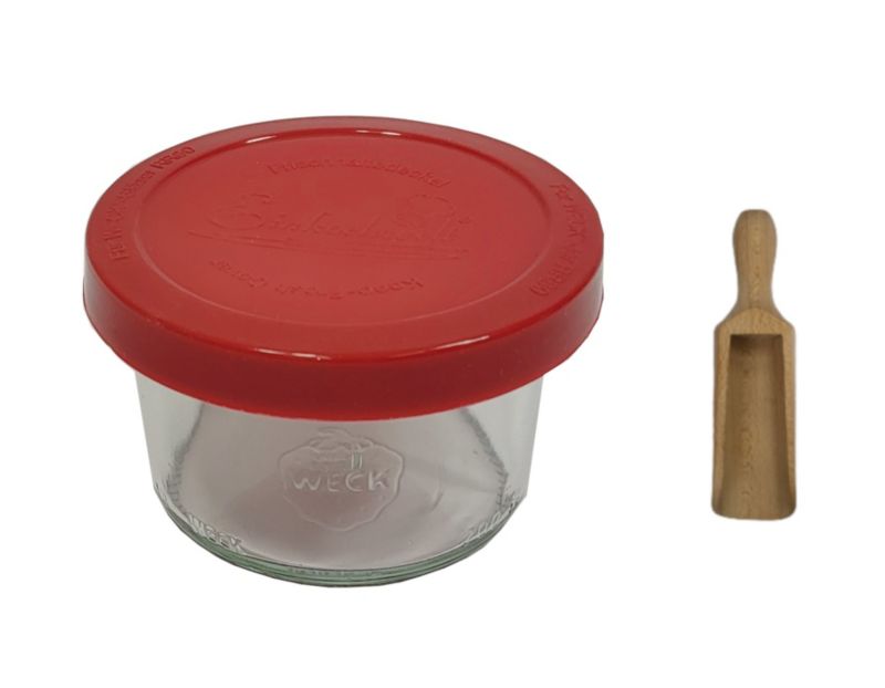 Słoik MODO24 Weck 200 ml fi 80 mold silikonowe wieko miarka 1 kpl.