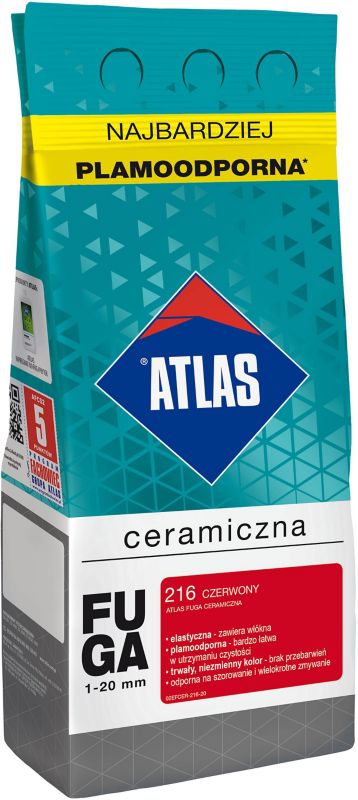 Fuga ceramiczna Atlas 216 czerwony 2 kg