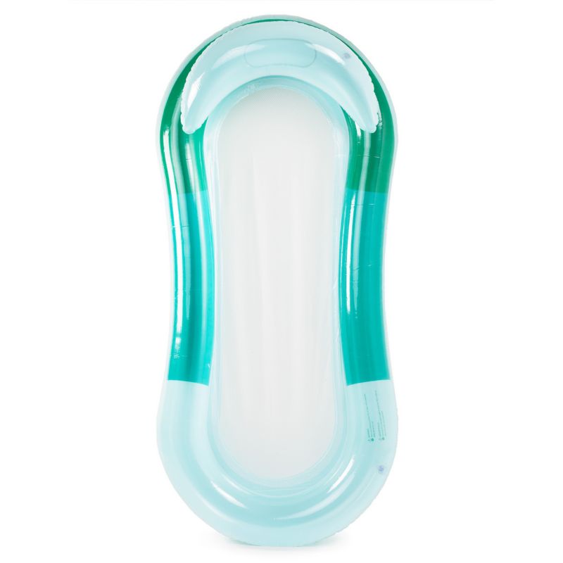 Materac dmuchany Be-active.pl do pływania plażowy z oparciem dno z siatki zielony 1 szt.