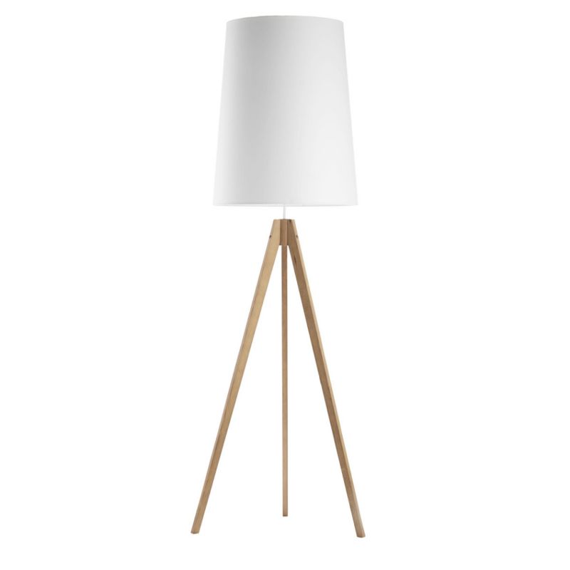 Lampa podłogowa stojąca TK-Lighting Walz jasne drewno-biała 1 x E27 x 20W wym: 175 x 60 x 60 cm - 1 szt.