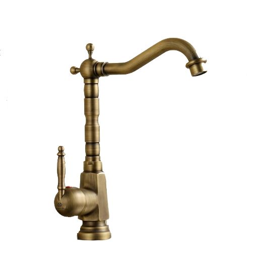 Bateria umywalkowa Lauferi HALIA mosiężna stojąca szczotkowany mosiądz retro 1 szt.