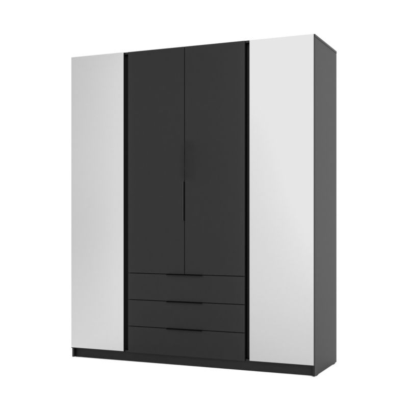 Szafa do przedpokoju 4-drzwiowa z lustrem Bonni Dravero BL/BL 2L 2F 3S 1 szt.
