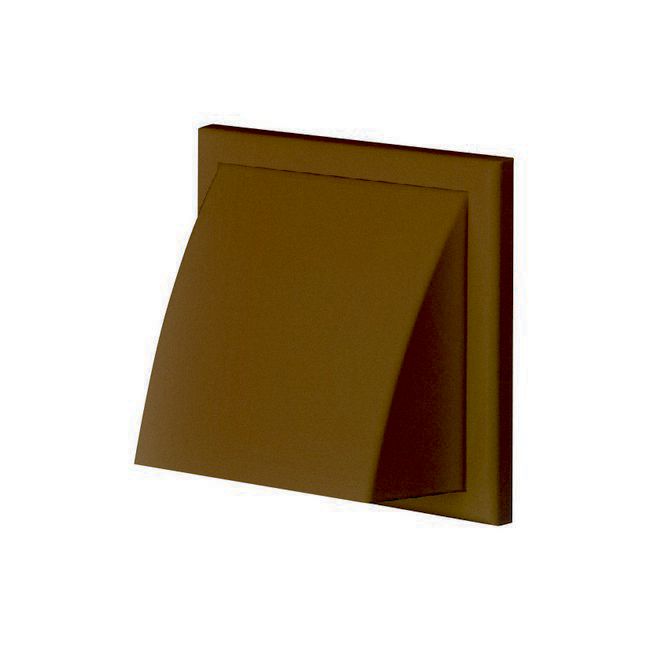 Wylot ścienny z okapem Vents 187 x 101 mm fi 125 mm brązowy