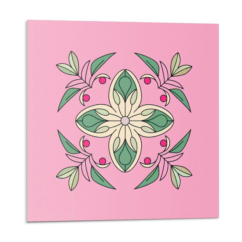 Kafelki samoprzylepne Wallfluent 50x50 cm Roślinny wzór z delikatnymi liśćmi 4 szt.