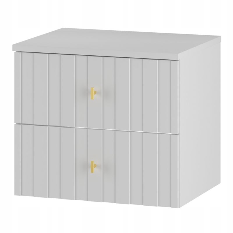 Szafka pod umywalkę Furnidea 60 cm biały mat z blatem złote uchwyty Elegante 1 szt.