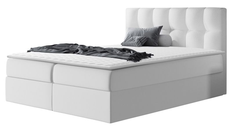 Łóżko kontynentalne MIRJAN 24 Rico 160x200 biała ekoskóra 1 szt.