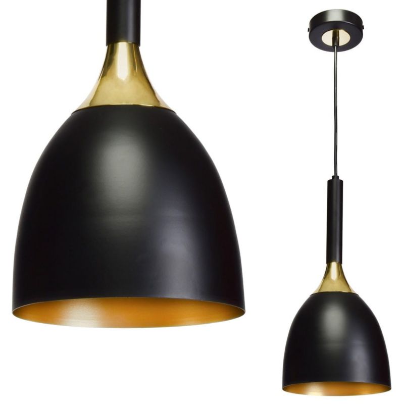 Lampa sufitowa wisząca Milagro Clark czarno-złota wym: 90 x 18 x 18 cm 1xE27 x 60W 1 szt.