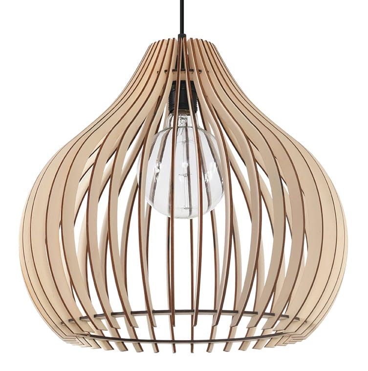 Lampa sufitowa wisząca Sollux Lighting Aprilla 6385 czarna-naturalne drewno szerokość 43 cm 1xE27 x 60W 1 szt.