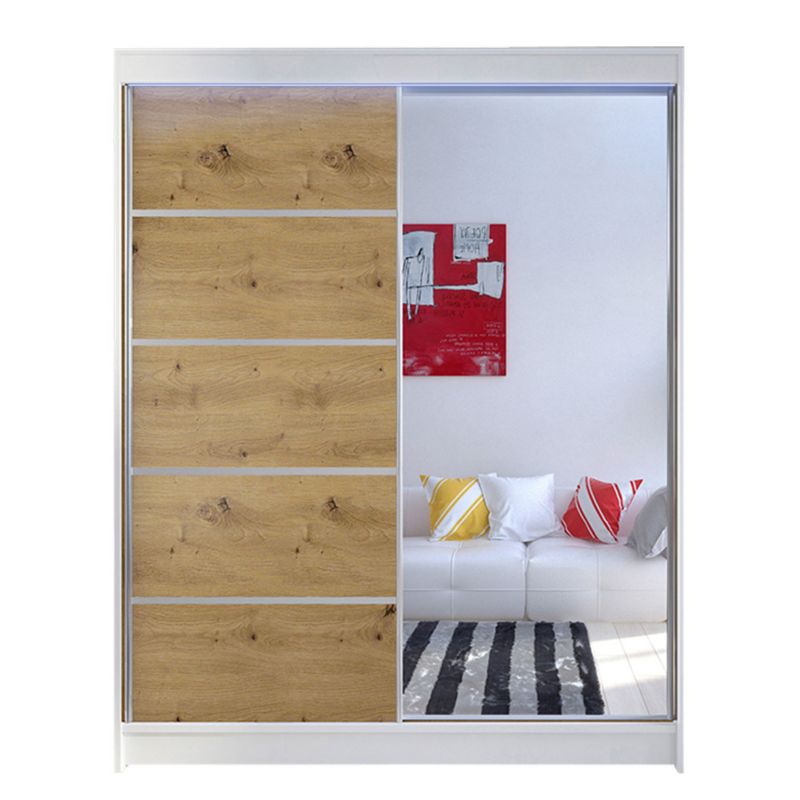 Szafa MIRJAN 24 z drzwiami przesuwnymi Camino III z oświetleniem RGB biały/dąb artisan 1 szt.