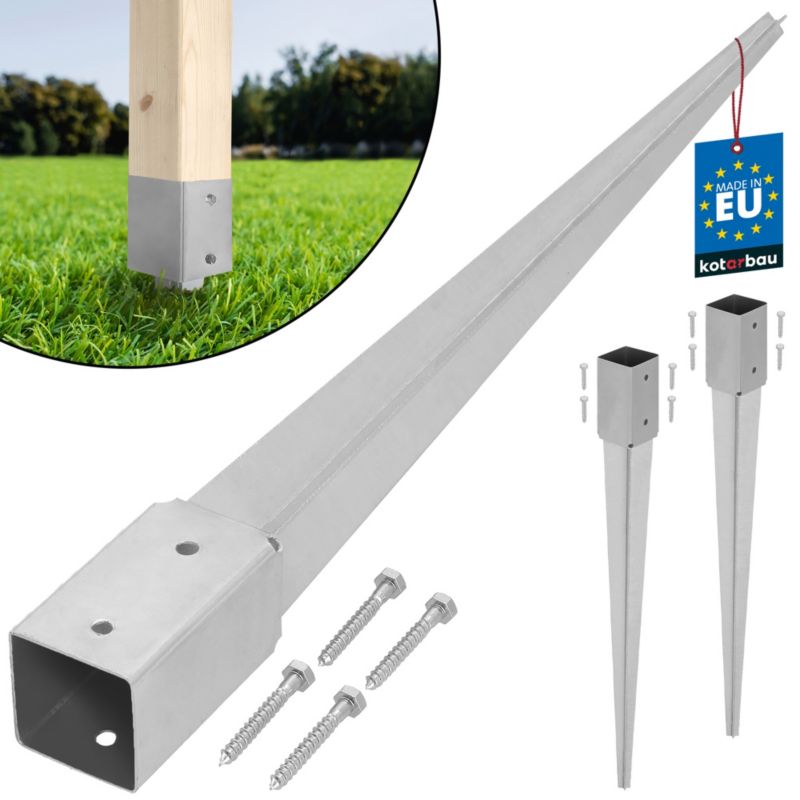 Podstawa słupa KOTARBAU kotwa wbijana do ziemi stalowa 70x70x750 mm 2 szt.