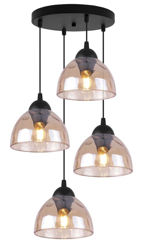 Lampa sufitowa wisząca Light Home LH Venice 4x E27 60W okrągły klosz miodowy 1szt.