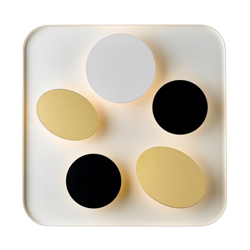 Kinkiet Zuma Line Constellation biały matowy-czarny matowy-złoty matowy LED 15W 4000K 1500lm IP20 wym: 41 x 41 x 6,5 cm - 1 szt.