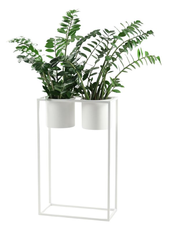 Kwietnik stojący JAKPOL Ugo Loft 80x50 cm metalowy biały 1 szt.