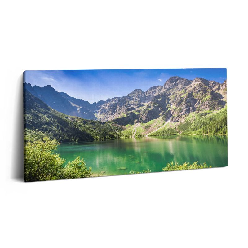 Obraz na płótnie Wallfluent 100x50 cm Jezioro góry las i natura 1 szt.