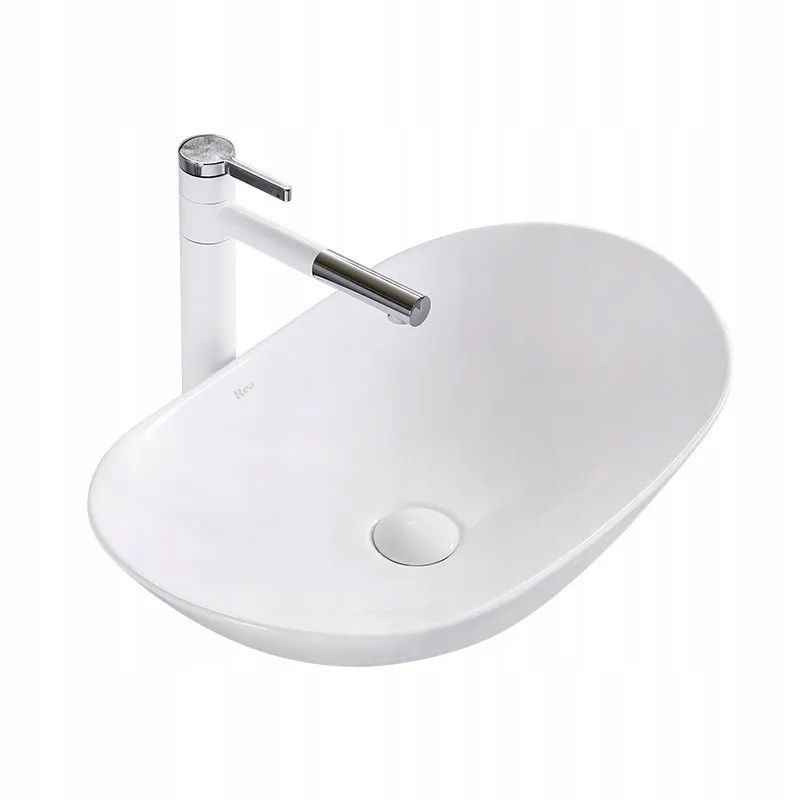 Umywalka Nablatowa Rea Royal Owalna Biały 62X36X16Cm 1 Szt