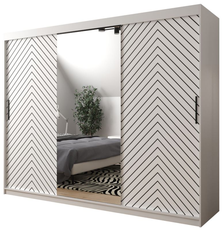 Szafa przesuwna Garderoba Abiks Jodełka 2 250 biały + biały 1 szt.