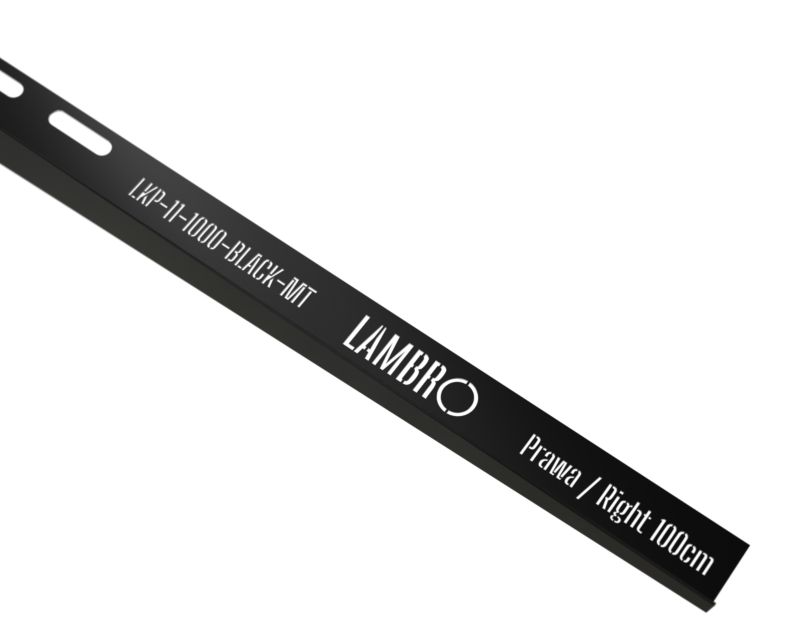 Listwa brodzikowa krawędziowa spadkowa prawa Lambro czarny mat RAL 9005 100cm 1 szt.