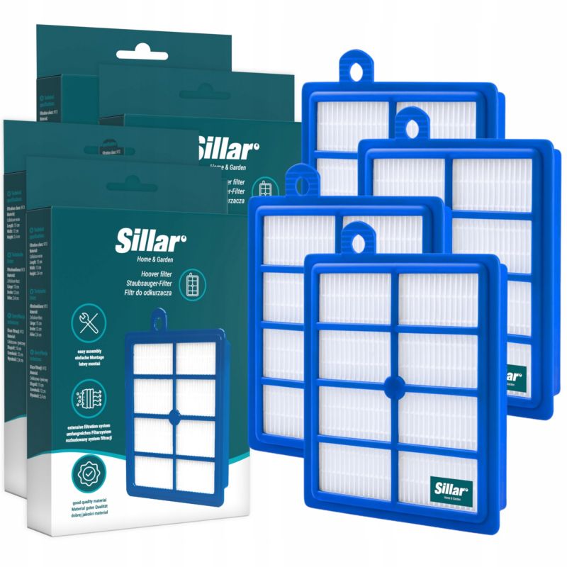 Filtr do odkurzacza, Sillar, ochronne, zamienniki do AEG Electrolux Classic Silence Ultra Silencer Pure D8 D9, zestaw, 4szt